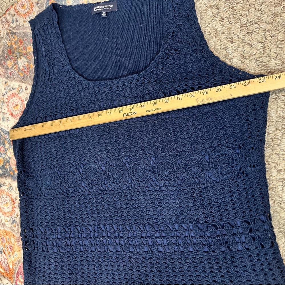 Jones New York Navy Crochet Tank Top size 3X - Picture 3 of 7